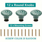 12 tk Kapinupud Keraamilised kapinupud Kummutinupud Sahtli nupud Ukse nupud Sahtli t&otilde;mmake Kummutinupud koos kinnituskruvidega 12pcs