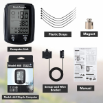 Juhtmega rattakompuuter, MPH KM/H jalgrattakompuuter, digitaalse LCD taustvalgustusega jalgratta spidomeeter, veekindla rattaarvuti l&auml;bis&otilde;idum&otilde;&otilde;dik must