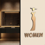 Vannitoa silt, WC-ukse sisekujundus, iseseisev, kaasaegne tualettruumi kaunistamise tahvel Female M