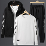 Meeste vabaaja spordiriietuse s&uuml;gisene tr&uuml;kitud kolmeosaline dressipluus pluss-suuruses 8xl XL