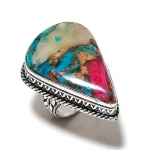 Spiny Oyster Gemstone Handmade 925 Sterling Silver Jewelry Ring Size 8 u5w41