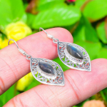 Labradorite Gemstone Handmade 925 Sterling Silver Jewelry Earring 1.73 m9g24