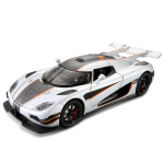 1/24 Koenigsegg One1 sulamist mudelauto m&auml;nguasja survevalu koos helivalgusega tagasit&otilde;mbamise simulatsiooniga mudelauto m&auml;nguasi poisile s&uuml;nnip&auml;evaks kingituseks valge