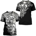 Muay Thai T-s&auml;rk Kickboxing 3D Prindiga Graafiline Vintage Retro Kolju Rist Mehed Naised Unisex L&uuml;hike Varrukas &Uuml;mar Kaelus MMA Segatud V&otilde;itluskunst Streetwear 6XL gray