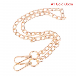 60/100 cm k&auml;ekott isetehtud rahakott kuldne must metallist ketid &otilde;lakott rihm 60cm kuld