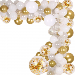 128 tk &otilde;hupallid Garland Arch Kit Lateks &otilde;hupallid valge kullaga konfeti peo&otilde;hupallid kollane