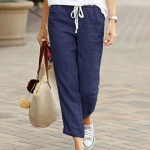 &Uuml;hev&auml;rvilised lahtised vabaaja n&ouml;&ouml;rv&ouml;&ouml;kohaga jogger-p&uuml;ksid naistele, n&ouml;&ouml;rv&ouml;&ouml;kohaga Capri kitsenevad p&uuml;ksid taskutega 2XL