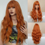 ALAN EATON Long Straight Ombre must punane pruun s&uuml;nteetilised parukad naistele kuumakindlast kiust loomuliku v&auml;limusega parukas tukkidega