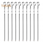 10 tk grillvardad lamedad roostevabast terasest kebabipulgad Korduvkasutatavad BBQ grillipulgad lihale kana juurviljadele roostekindlad kuumakindlad 10 pcs