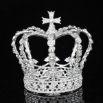 Kristall Vintage Kuninglik Kuninganna Kuningas Tiarad Ja Kroonid Mehed /Naised Iludusv&otilde;istlused Balli Diadeem Juuksekaunistused Pulmajuukse Ehete Aksessuaarid Approximately 14cm