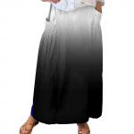 Naiste vabaaja vaba Boho elastne v&ouml;&ouml;koht A-Line Beach Flowy Swing Vacation Maxi seelik taskuga XL must
