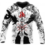 Kaunid viikingite t&auml;toveeringud 3D prinditud meeste kapuuts Harajuku moodne kapuutsiga kampsun, s&uuml;gisene unisex hoodies sudadera hombre WS5179 S