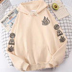 Avatar The Last Airbender kapuuts Water Air Fire Earth Print pikkade varrukatega fliisist vabaaja dressipluus Meeste lahtine pullover Naiste unisex topid XS khaki