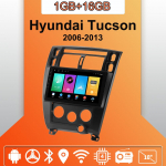 Android Carplay autoraadio Hyundai Tucsoni 2006-2013 multimeediumipleieri peakomplekti stereo-GPS-i navigatsioonis&uuml;steemi jaoks BT WIFI 2+32GB 1+16GB must