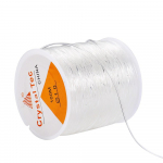 Must elastne n&ouml;&ouml;r kristalln&ouml;&ouml;r DIY ehete valmistamiseks - 60 meetrit Buddha helmeste materjal 0.6 mm valge