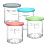 4 tk j&auml;&auml;tisekonteiner Ninja NC500 j&auml;&auml;tisemasina jaoks, lehekindel kaas, toidukvaliteediga kaasaskantav k&ouml;&ouml;k 24 oz s&uuml;gavk&uuml;lmik j&auml;&auml;tisepurgi tass 4pcs