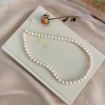Looduslik mageveep&auml;rli kaelakee 925 Sterling h&otilde;be Korea moeehted naistele 40cm valge