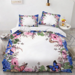 Luksuslik 3D voodipesukomplekt Euroopa kaheinimesevoodi jaoks Tekikottide komplekt Voodipesu Mugav tekk/tekikott Voodikomplekt P&otilde;hjamaade v&auml;rv 135x200cm 2pcs