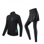 WOSAWE Talvine Naiste Veniv Soe Rattajakk Vapustav V&auml;rv Kursor Sisseehitatud Vahtpolster Polsterdatud Rattap&uuml;ksid Seelik Maantees&otilde;idu &Uuml;likond XS must