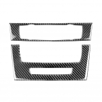 2tk/komplekt auto CD kliimaseadme juhtpaneeli kaane kleebis trimmi s&uuml;sinikkiust BMW 3 E90 E92 jaoks 2005-2012 Carbon Fiber with Hole