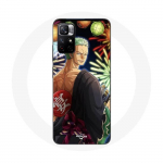 Coque Maniacase pour Redmi Note 11 5G One Piece Joyeux no&euml;l Zoro Anime Manga