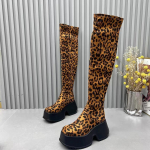 mood Leopard &Uuml;le P&otilde;lve Naiste K&otilde;rged Saapad Platvorm Suede K&otilde;rge Kontsaga Kingad Naine Br&auml;nd Talv 2025 Trend Seksikad Robustsed Botas Mujer 35 pruun