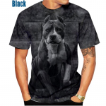 Naljakas Pitbull Dog 3D prindiga T-s&auml;rk Meeste Naiste O-kaelusega l&uuml;hikeste varrukatega T-s&auml;rk R&otilde;ivad Lastele Suured Harajuku Loomade T-s&auml;rgid XL