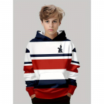 Poiste stiilne 3D-prindiga vabaaja pullover &ndash; pikkade varrukatega, kaelusega kapuuts s&uuml;gis-talviseks &otilde;ues l&otilde;bustamiseks 100