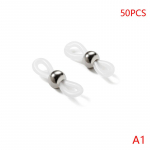 50 tk Kummist libisemisvastane prillide keti otste fiksaator Reguleeritav kummist prillirihm prillide otsa &uuml;hendused prillide r&otilde;ngas