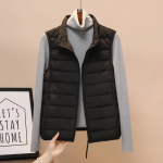 Uus Vest Kerge Sulevest Naiste Suur Suurus P&uuml;stkrae &Otilde;huke &Otilde;mblusteta Integreeritud Kerge Jakk Sulejakk Vooder L must