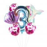 Merineitsi s&uuml;nnip&auml;evapeo &uuml;hekordsed lauan&otilde;ud Salvr&auml;tikud Taldrikud Tassid &Otilde;lek&otilde;rred mere all Baby Shower Merineitsi peotarbed