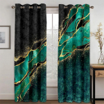 3D kaasaegne mustkuldne abstraktne kunst marmorist elegantne disain, 2 t&uuml;kki &otilde;hukese varjundiga kardina elutoa magamistoa sisekujunduseks 200W240H(CM)79x95in&Grommet Top