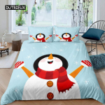 Lumememm Tekikoti Komplekt Lapsed T&uuml;druk J&otilde;ulud Tekikott Talv Lumi Voodipesukomplekt Uus Aasta Multifilmistiil Pol&uuml;ester Tekikate EU single(135x200cm)