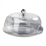 Akr&uuml;&uuml;list koogi vitriin, kuppelkaanega, alus, pann, taldrik peo jaoks 27.7X27.7X16.5cm