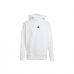 Adidas ZNE. Sarja logoga plaaster Spordipullover Kapuutsiga Naiste kapuutsid Valge IN5125 L