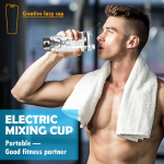 Elektriline valgu&scaron;eiker 450 ml USB-laetav valgu segamispudel kaasaskantav automaatne vortex-miksertops lekkekindel valgusegu pudel Fitness One Size
