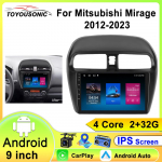9-tolline Auto Raadio Multimeedia Mitsubishi Mirage Attrage 2012-2023 jaoks BT WiFi GPS Car-play Android Auto Video M&auml;ngija 4 core 1GB+32GB carplay