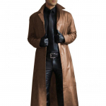 Meeste vintage pikad nahkjakid s&uuml;gistalvised keskaegsed Steampunk PU-nahast Trenchcoat Plus S-5XL S pruun