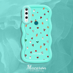 Maalitud mustriga Suure Laine &Auml;&auml;r Pehmest Silikoonist Materjalist Makroon Telefoni&uuml;mbris P&otilde;rutuskindel Kaitsev Kummist Kest iPhone'ile Huawei Honorile Infinixile Tecnole Tecno Pova 6 Neo sinine