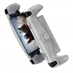 TPU m&auml;ngukonsooli kontrolleri varrukas koos statiiviga m&auml;ngumasina k&auml;epidemega korpusega p&otilde;rutuskindel kriimustusvastane PS5 portaali jaoks valge