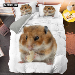 3D Hamstri Tekikott King Queen Suurus Armas Merisiga Voodipesukomplekt Lastele Teismelistele T&auml;iskasvanutele Pere Lemmikloom Loom 2/3tk Tekikott EU single(135x200cm)