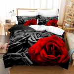 Roosa Roosi Voodipesukomplekt Moodne Romantiline Kodutekstiil &Uuml;heinimese Kaheinimese Suurus Paari Naine T&uuml;drukute Magamistoa Sisekujundus Lilled Tekikott EU Single 135x200cm