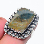 Ocean Jasper Handmade 925 Sterling Silver Jewelry Ring Size 6 t0z71