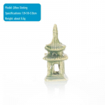 Kalapaagi maastikukaunistus: Vett imav kivist kiviktaimla ja keraamiline paviljon Bonsai ornament Colorful