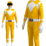 Laste Power Morpher Superkangelane Samurai Sentai Shinkenger Rangers Cosplay Fantasia Halloweeni Kost&uuml;&uuml;m Mask Meestele Poiss Jumpsuit 110 kollane