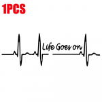 Elektrokardiogrammi autokleebised, universaalsed auto v&auml;lisilme kaunistused, veekindlad autokleebised, elu l&auml;heb edasi, kardiogrammi kleebised