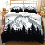3D M&auml;gi Mets Tekikoti Komplekt Lumine M&auml;gi Talv Teema King Queen Suurus Tekikott Lastele Teismelisele Pol&uuml;ester Voodipesukomplekt 135X200cm-2pcs gray