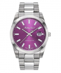Mathey-Tissot Mathy Sunray Limited Edition roostevabast terasest lilla numbrilauaga kvartsk&auml;ekell H451PU meeste k&auml;ekell lilla