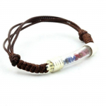 Pierres et Min&eacute;raux. Bracelet Rubis + Saphir brut. Couleur marron.