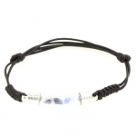 Pierres et Min&eacute;raux. Bracelet cristal de Benitoite. Couleur noir.